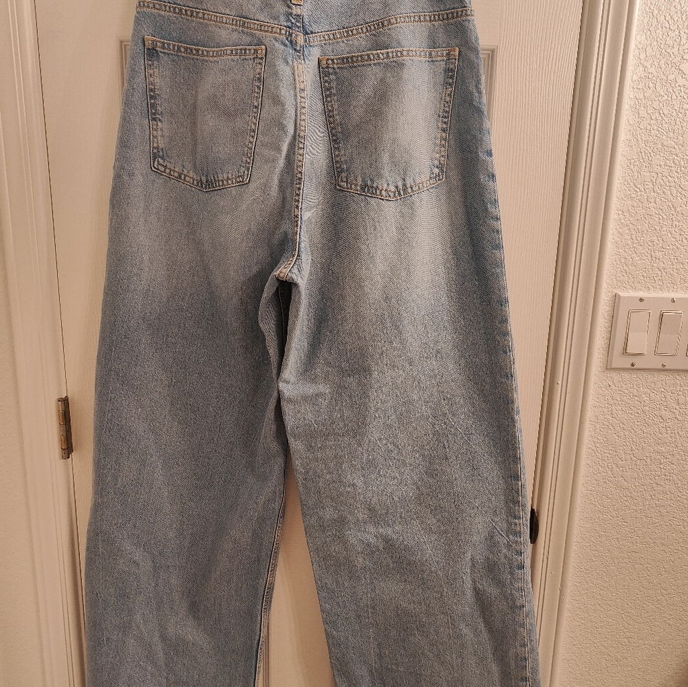 ZARA High Waist Crossover Waist Wide Leg jeans - Picture 4 of 4